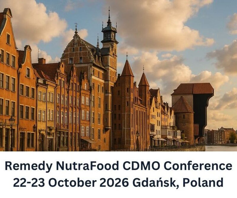 Bannière de la Remedy NutraFood CDMO Conference, Gdansk, 22 et 23 octobre 2026
